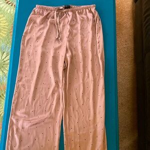 Pajama H & M silk like lounge pants with elastic waist and ties